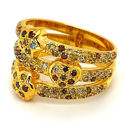 Fancy Diamonds 1.80ct Solid 14K Stackable Ring - Picture 6 of 7